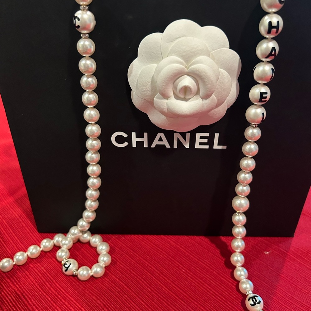 Chanel 42 Inch White Pearl Necklace